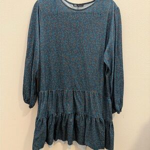 Zara Teal Floral Tunic